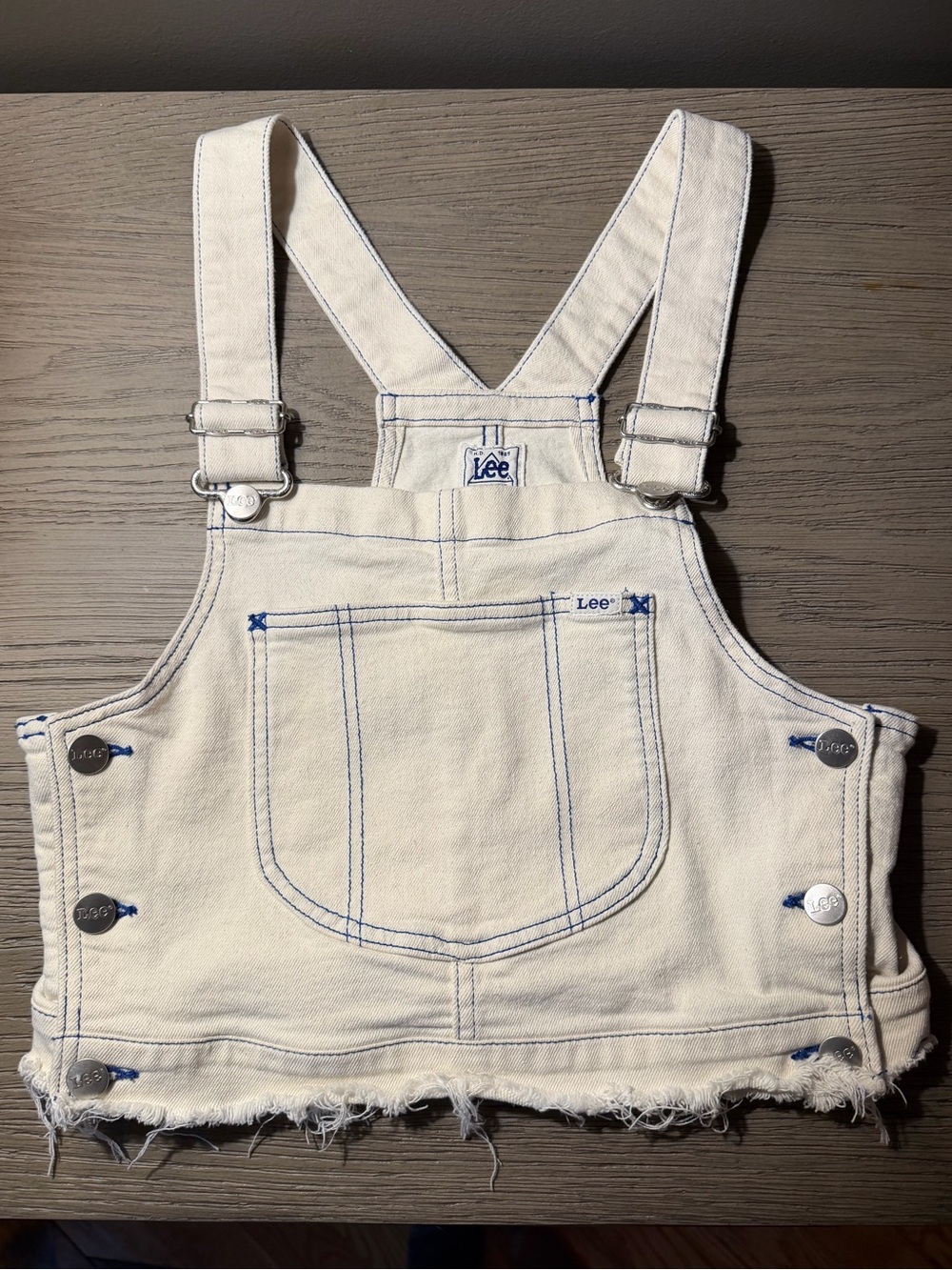 Cropped Denim Overall Top